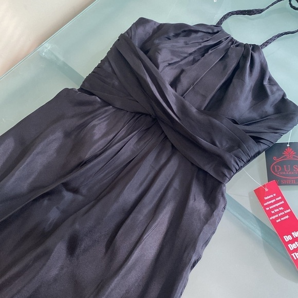 100% SILK Slip Dress New Sheila Yen Slip Dress with Halter Neckline Sz 4 - Picture 8 of 14